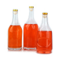 Wholesale empty new 750ml 1000ml clear round glass vodka bottle wine liquor bottle with rubber cork stopper